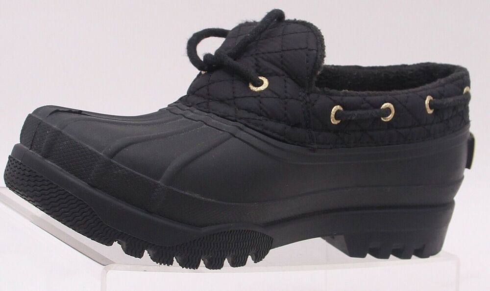 Sperry Top-Sider Women's Size 7 Black Quilted Rain Duck Shoe Boots Mocs STS95272 - Picture 3 of 11